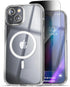ENCASED Privacy Case for iPhone 15, Slim-fit Clear Case with Anti-Spy Screen Protector, 9H Tempered Glass