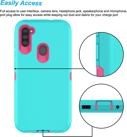 Galaxy A11 Case for Samsung - Full Body Shock Dust Absorbing Grip Plastic Bumper TPU Durable Hard Cover