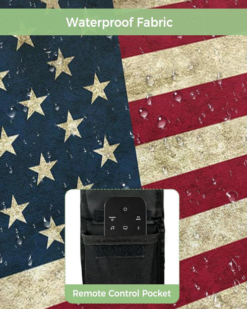 Outdoor TV Cover - American Flag Waterproof and Weatherproof, 30"-32" LCD Movable Shield for Outside Television