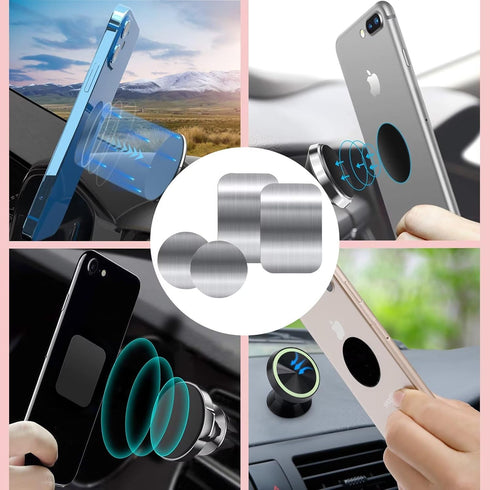 Mounts),4 Case(2 2 S-07N(Silver) Adhesive Thin Metal Plates(Compatible with Magnetic Piece Metal Plates for Phone