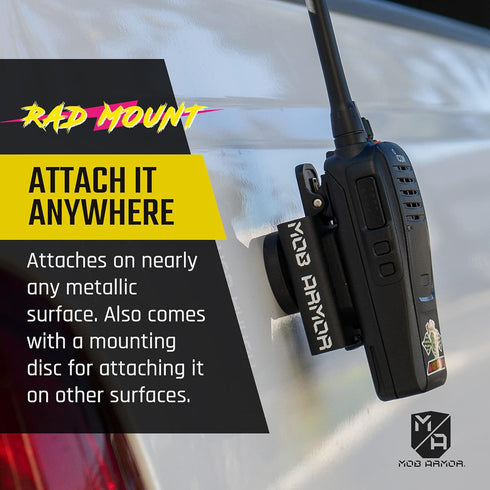 Mob Armor Magnetic Car Mount Kit for CB, VHF & GMRS Radios, Handheld Radio Mount with Mic Holder and Base