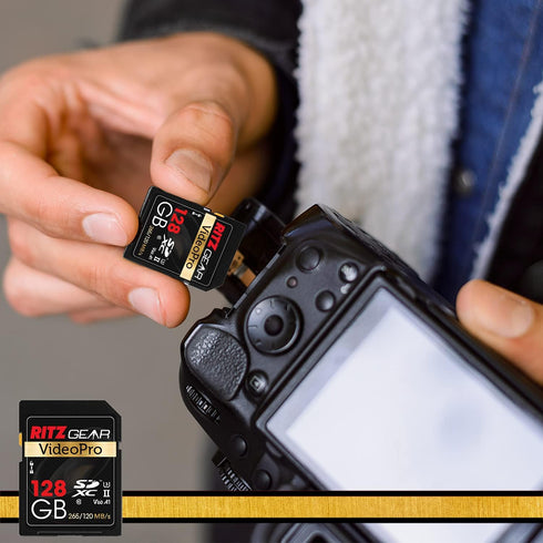 Ritz Gear 128GB High-Speed SDXC UHS-II Card, C10, U3, V60 for DSLR and Cinema-Quality Video Cameras