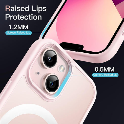 JETech Magnetic Case for iPhone 13, 6.1-Inch Slim Shockproof Cover Compatible with MagSafe (Pink)