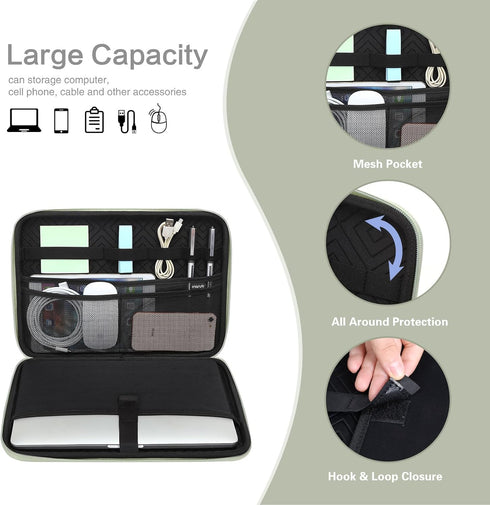 MOSISO Laptop Shoulder Bag Compatible with MacBook Pro 14 inch 2023 2022 2021 Release M3 A2918 A2992 M2 A2779 M1 A2442 Pro/Max Chip, Waterproof Shockproof Carrying Case Bag, Antique Green by MOSISO