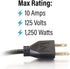 C2G 1FT Premium Universal Extension Cord for TV, Computer, Monitor & More