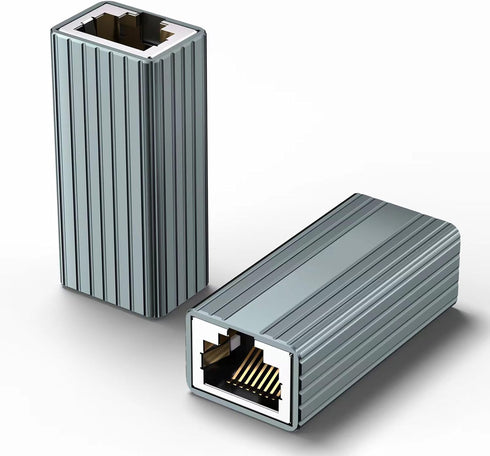 Ethernet Extender 10Gbps, 2 Pack Ethernet Coupler for Cat8 Cat7 Cat6 Cat5 Cable, 328ft Long Distance Extend, Aluminum