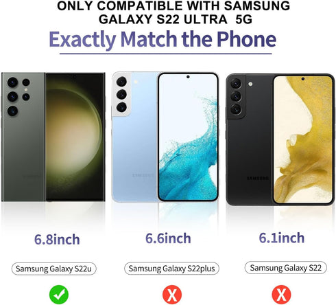 3 Pack Curved Tempered Glass Screen Protector for Samsung Galaxy S22 Ultra 5G, HD Clear, Scratch Resistant, Fingerprint ID Friendly, 6.8-inch, 3 Pieces