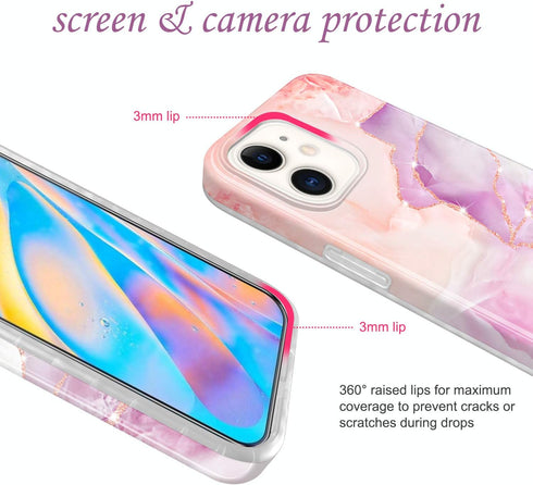 JIAXIUFEN Sparkle Gold Glitter Case for iPhone 12 mini, Marble Slim Shockproof TPU Soft Rubber Silicone Cover, 5.4 inch