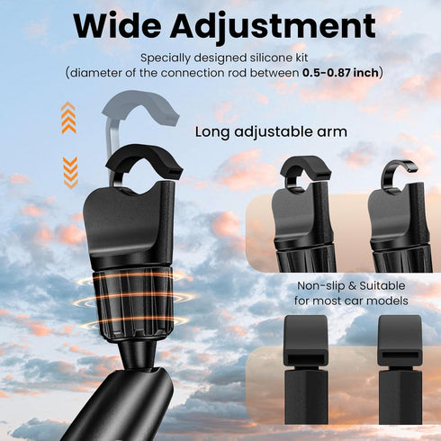 Car Phone Holder, 360° Rotating Rear View Mirror Phone Holder for All 4-7 Inch iPhone and Android Cell Phones