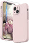 SURPHY Compatible with iPhone 13 Mini Case with Screen Protector, Liquid Silicone Phone Case 5.4 inch, Chalk Pink