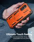 FNTCASE Samsung Galaxy A14-5G Case, Orange, Dual-Layer Protective Textured Shockproof Rugged TPU Cover with Kickstand