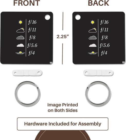3dRose Light Metering Aperture Table Key Chain - Daylight Exposure Guide