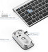 seenda Rechargeable Wireless Keyboard and Mouse Combo, Ultra Thin Low Profile with Number Pad, Black and Grey