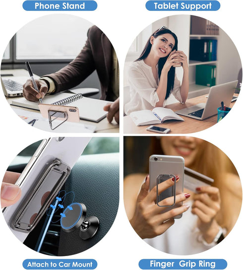 Cobee Cell Phone Ring Holder Finger Kickstand, 360° Rotation Foldable Metal Ultra-Thin Back Grip Stand for Magnetic Car