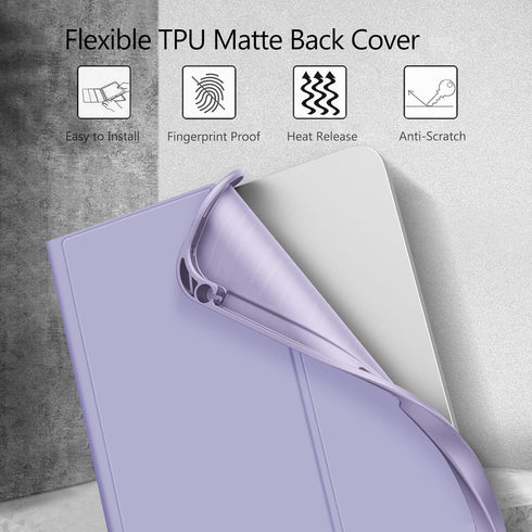 Fintie Keyboard Case for iPad 10th Gen 10.9 Inch (2022) with Pencil Holder, Soft TPU Back Cover, Lilac Purple