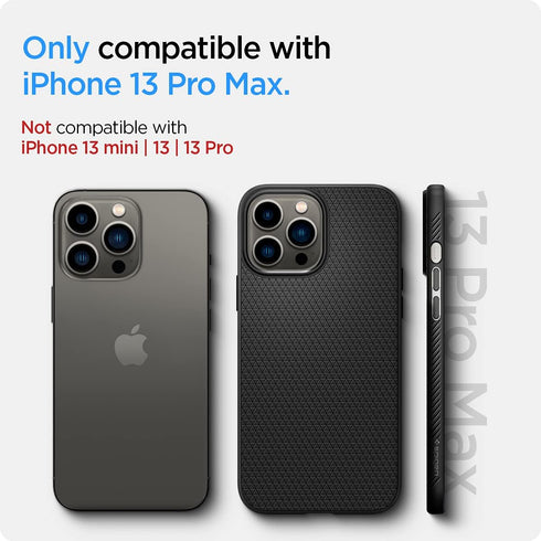Spigen 13 (2021) Liquid Air Designed for iPhone Pro Max Case - Matte Black