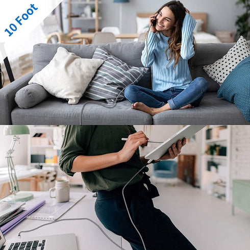 Deegotech Type C Charger, 10 ft Fast Charging USB C Cable, Nylon Braided, Fit for Galaxy S10 S9 S8 Plus, Note9