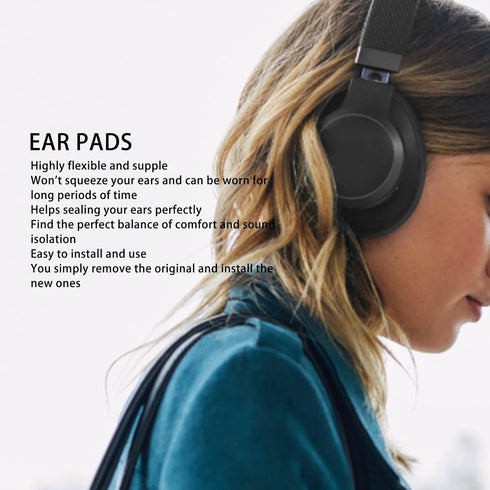 2 Pairs Replacement Ear Pads for JBL Live 400BT 460NC, Professional Protein Leather, Comfortable Adaptive Memory Foam, Professional Noise Isolation Ear Cushion for Headphones