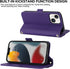 ANSHOW 15 Crossbody Purse Case for iPhone with Leather Wallet & Card Slots, Flip Case with Built-in Kickstand, Long