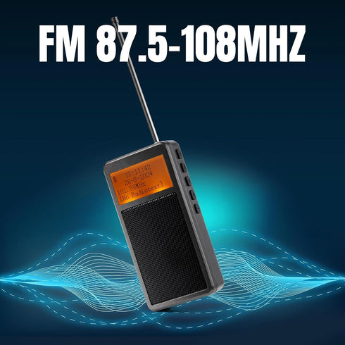 Raddy RF205 MP3 FM Radio with Bluetooth Headphone Output, Portable Pocket Mini Radio FM-to-Bluetooth, Dual-Mode BT
