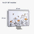 kwmobile Computer Monitor Cover for 27-28" Monitor - Bees and Flowers in Black/Orange/White