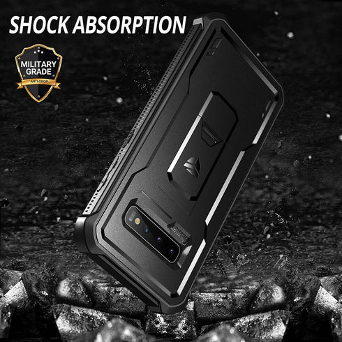 Dexnor for Samsung Galaxy S10 Case, Heavy Duty Military Grade Shockproof Protection with Built-in Screen Protector,