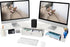 Dual Monitor Stand Riser with Drawer & Metal Leg, Large White Computer Monitor Riser with Storage for 2 Monitors