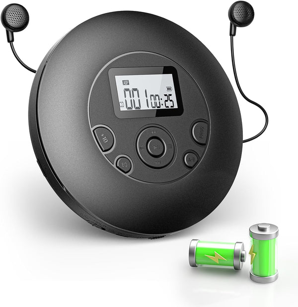 Arafuna Portable CD Player for Home & Car-Rechargeable Discman CD Player with Anti-Skip,