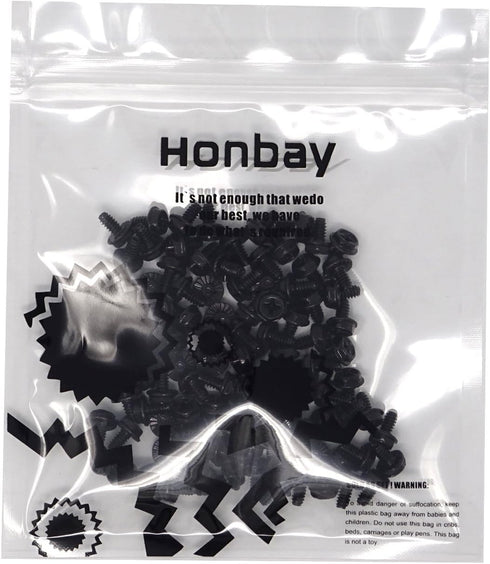 Honbay 100PCS 6#-32x6 Hex Phillips Head Replacement Screws for PC Computer Cases
