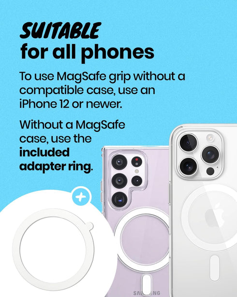 On The Grip OnTheGrip Compatible with Magsafe Magnetic Cute Glass Heart Design Collapsible Mobile Phone Grip Stand