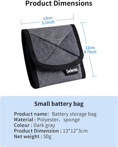 Selens Camera Battery Bag/Case for DSLR Battery SD Card Wallet, Fits NP-FZ100, LP-E6, AA, and More