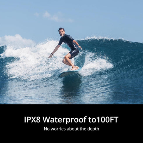 Dragon Touch 4K Action Camera, 20MP, 100FT Waterproof with Remote, 170° Wide Angle, 2 Batteries