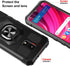 BLU View 4 Phone Case with Tempered Glass Screen Protector, Military Grade Heavy Duty, Black