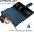 RANYOK Wallet Case for iPhone 11 (6.1 inch), Premium PU Leather Zipper Flip Folio Wallet with RFID Blocking (Blue)