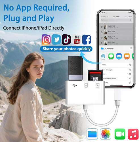 ADRUDY 15 16 3 1 USB C SD Card Reader, SD Card Reader for iPhone iPad/Mac/Android Devices, in Memory Card Reader