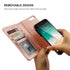 Bocasal Wallet Case for iPhone SE (2022)/SE (2020)/8/7 with Card Holder, PU Leather, Magnetic Detachable Kickstand,