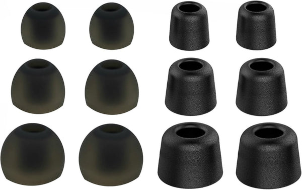12pcs (BPH-BMF-sC) Replacement Eartips for In Ear Earphones, Memory Foam and Silicone Ear Adapters