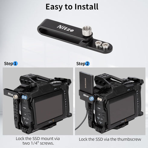 Nitze SSD Mount Bracket, SSD Holder for Samsung T7 SSD - N42-T7