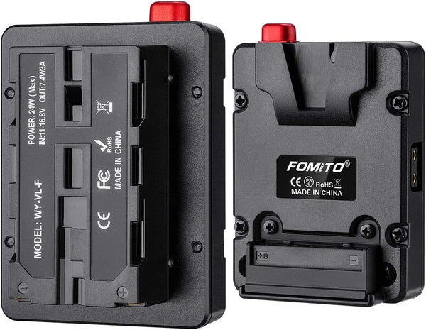 Fomito NP-F Dummy Battery to V-Lock V Mount Plate for Sony F970 F750 F550 Battery to Camera Monitor