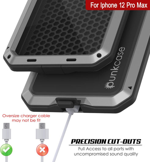 Punkcase for iPhone 12 Pro Max - Heavy Duty Military Grade Armor Metal Case, Shock Proof Hard Aluminum & TPU Design.