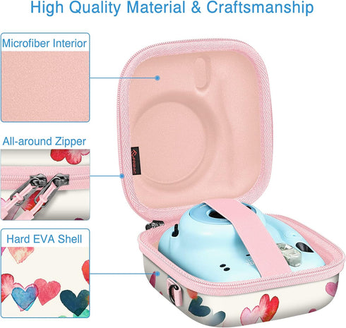 Fintie Protective Case for Fujifilm Instax Mini 12/11/99/8/7s/90/70 Instant Camera - Shockproof Hard Shell with