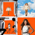 LYLYCTY 5X7 Orange Backdrop for Photoshoot, Professional Photo Backdrop Background Curtain for Product