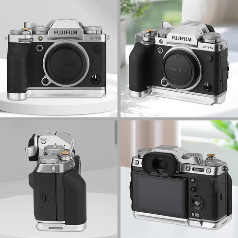 Haoge XT5 Handgrip for Fujifilm X-T5 Camera, Ergonomic Silicone Side Foregrip Handle with Built-in Arca Swiss Type Plate