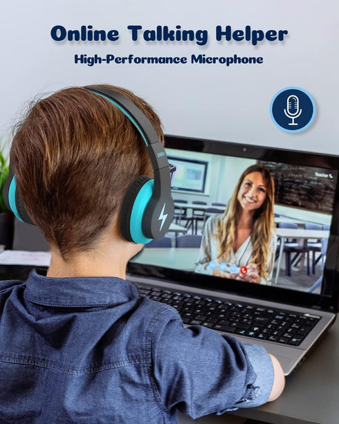 seenda Kids Bluetooth Headphones, Over Ear Headset with 85dB/94dB Volume Limiting, 45H Playtime, Built-in Mic for School