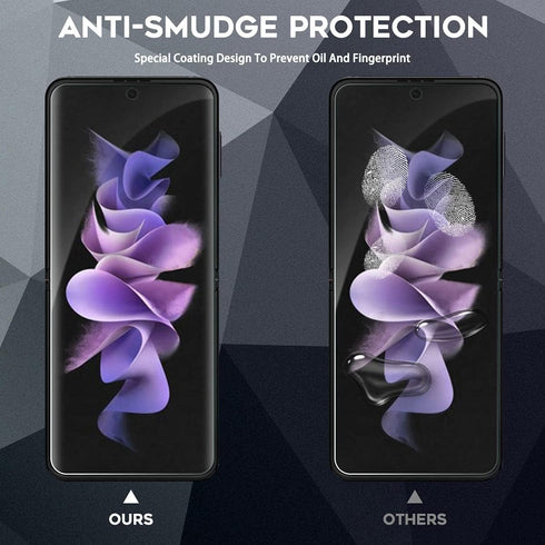Orzero Soft TPU Screen Protector for Samsung Galaxy Z Flip 3 5G (3 Sets, 12 Packs) - Premium HD, Edge to Edge,