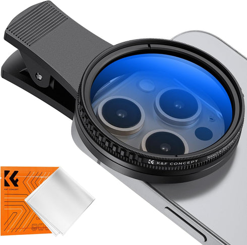 K&F Concept 52mm Clip-on CPL Phone Camera Lens Filter Kit, Circular Polarizer for iPhone 15 14 13 12 11