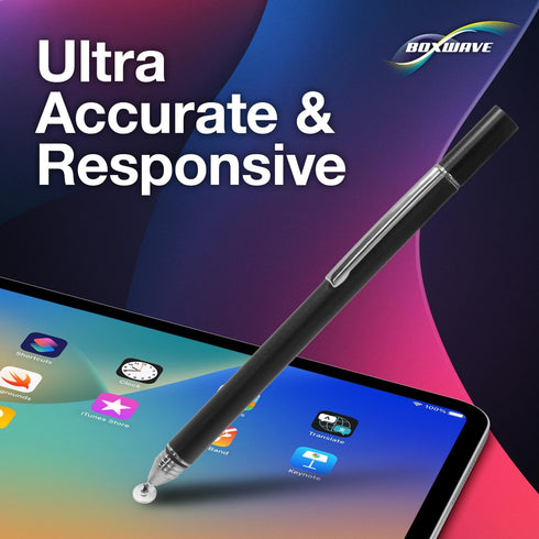 BoxWave FineTouch Capacitive Stylus Pen Compatible with Lenovo C330 Convertible 2-in-1 Chromebook (Jet Black)