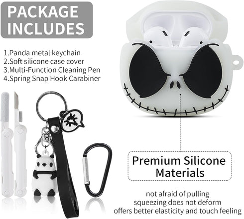 Compatible with Apple Airpods 2nd/1st Generation Case Cover, 3D Luminous Airpod Case with Cleaner Kit and Keychain