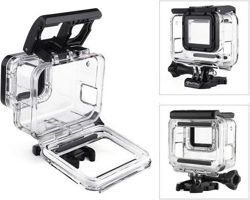 Side Open Skeleton Housing Case for GoPro Hero 5/6/7 Black Action Camera, Protective Lens Removal Not Needed