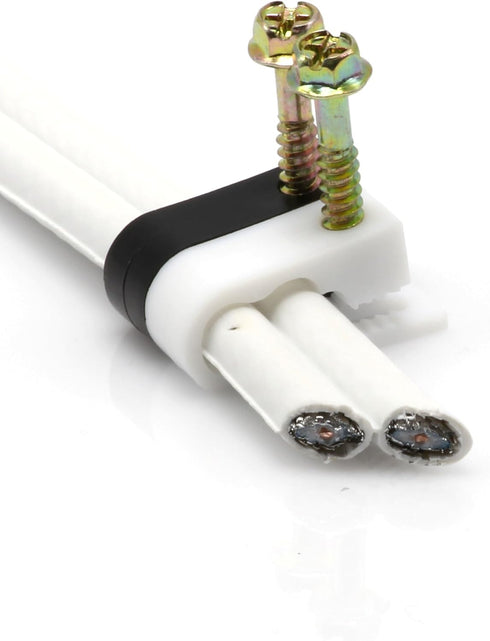 THE CIMPLE CO Dual Coaxial Cable Clips, Cat6 Electrical Wire Clip, 1/2 in Screw Clip and Fastener, White (10 Pieces)